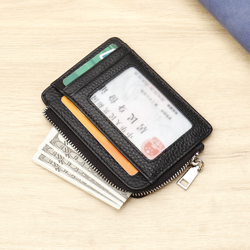 Travel Wallet Slim - Cartera de Cuero Genuino Ultrafina con