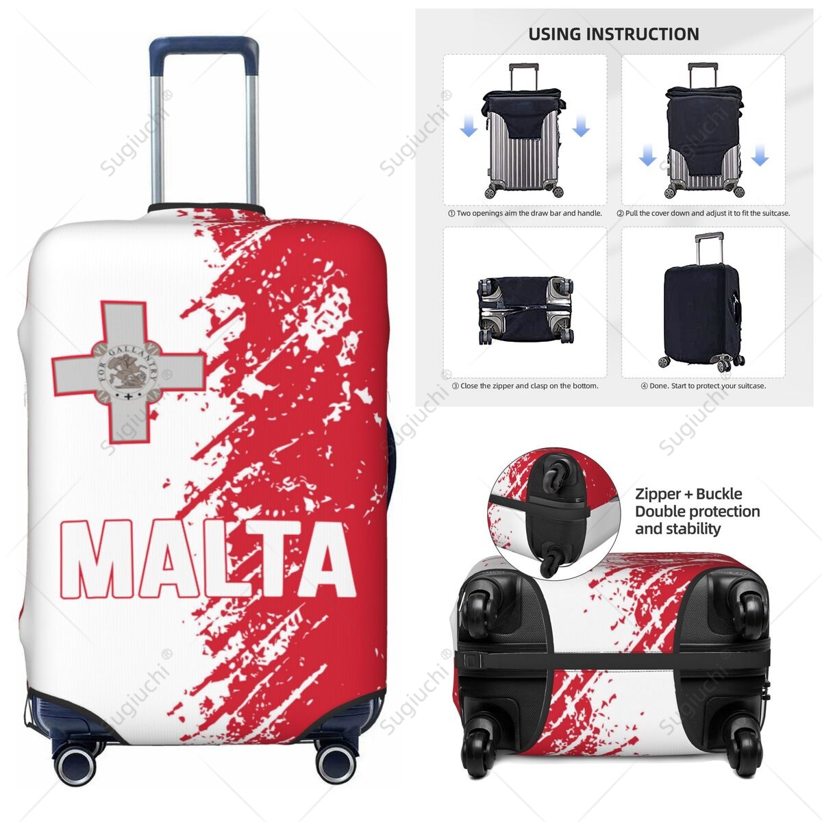 Travel Accessories Malta - Funda de equipaje con bandera de