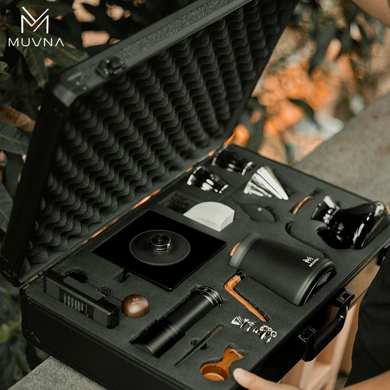 Travel Accessories Gift Set - MUVNA Cafetera Portátil de 13 Piezas,
