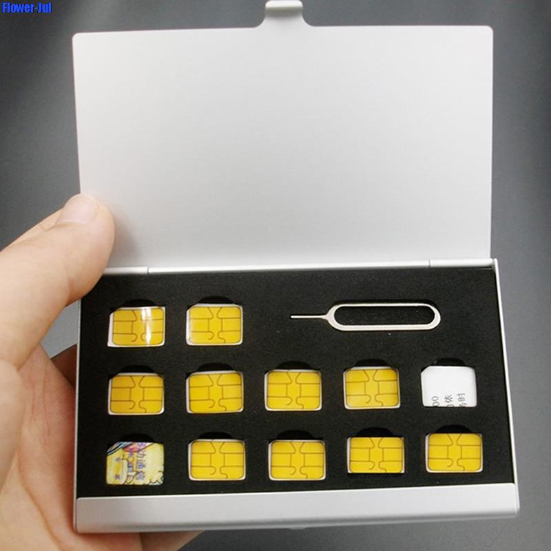 Sim Card Holder Case - 12 ranuras-NANO + 1 ranura-Pin de