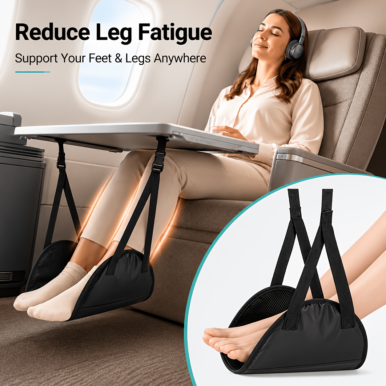 Travel Accessories For Train - 1 unidad de reposapiés ajustable para