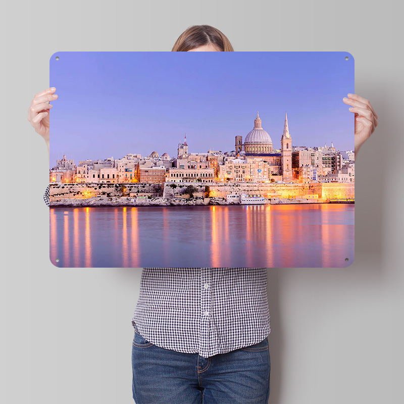 Travel Accessories Malta - Póster Metálico 3D con Textura de